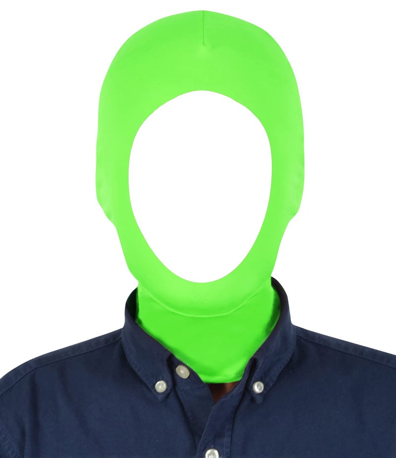 Gaoin Unisex Face open Zentai Hood Mask for Costume Parties (Lime Green) - Image 1